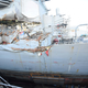 Area of damage to USS Fitzgerald both above and below the waterline. The patch near Berthing 2 can be seen. Image: US Navy